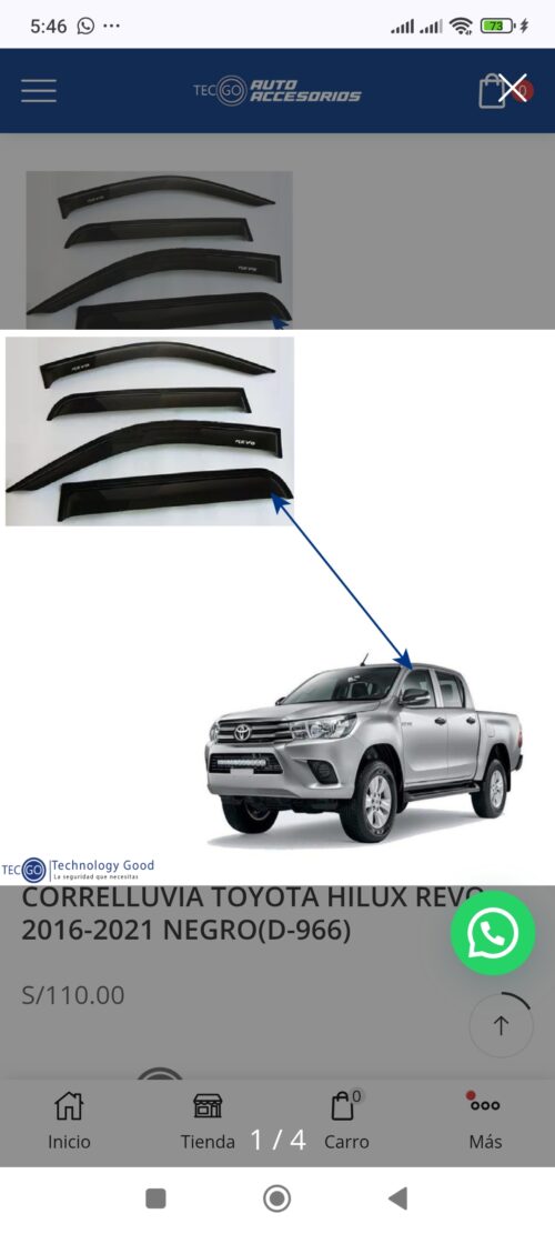 Deflectores de ventana para Hilux Revo - Imagen 2